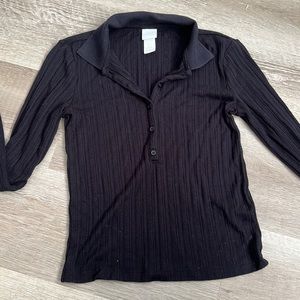 H&M ribbed collared long sleeve